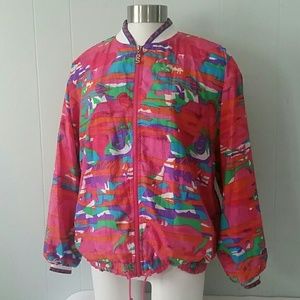 Funky Windbreaker Bright Magenta Tropical coat
